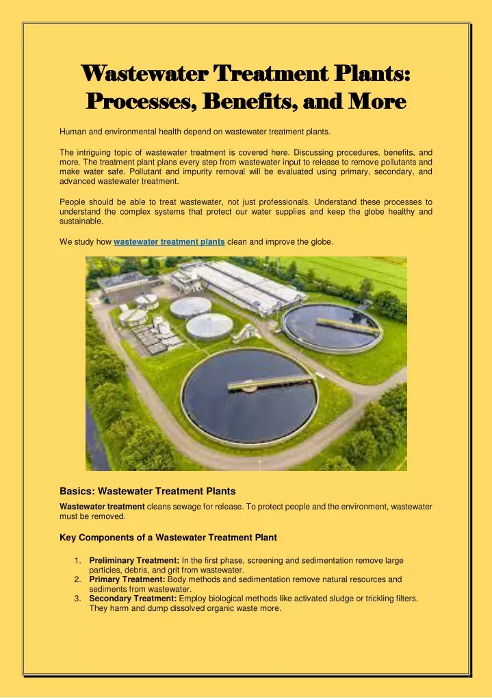 wastewater wastewater treatment plants treatment