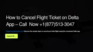 How to Cancel Flight Ticket on Delta App