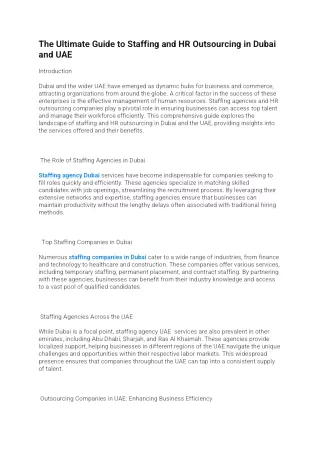 the ultimate guide to staffing and hr outsourcing