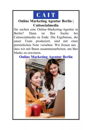 Online Marketing Agentur Berlin Caitsocialmedia