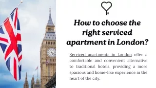 How to choose the right serviced apartment in London?