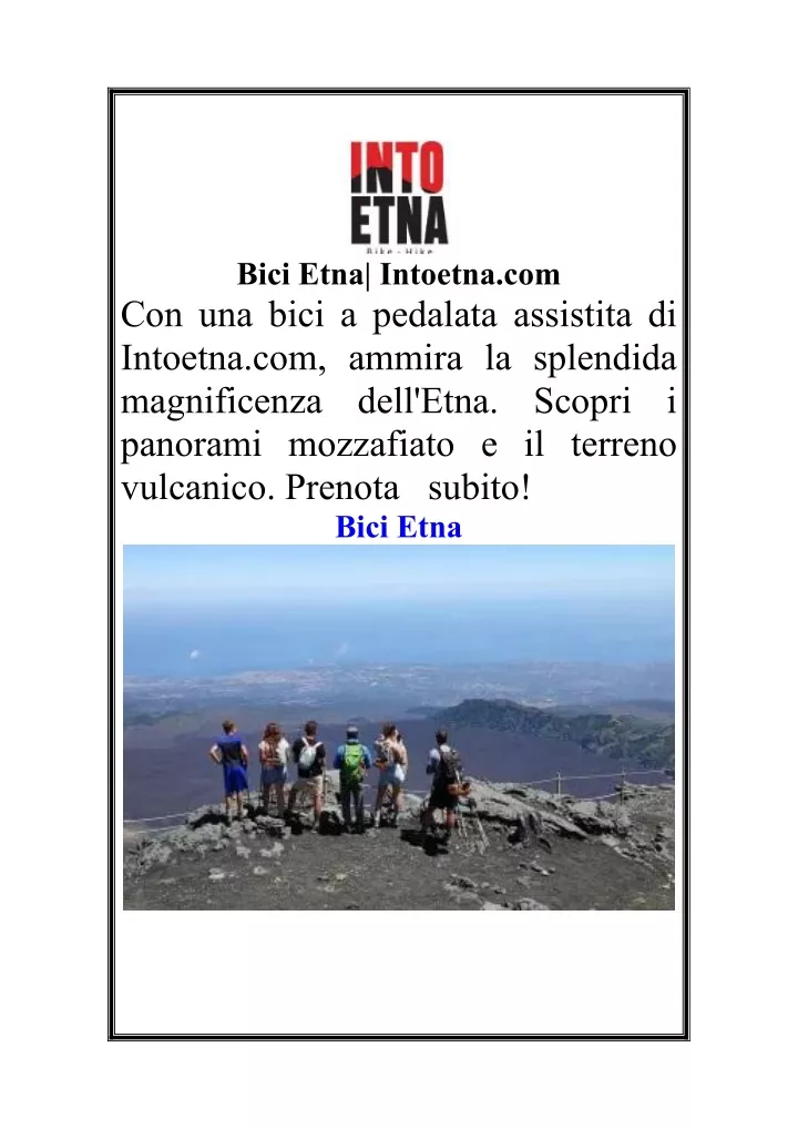 bici etna intoetna com con una bici a pedalata