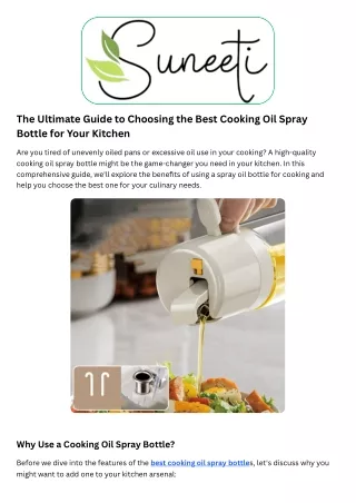 Cooking Oil  Spray Bottle