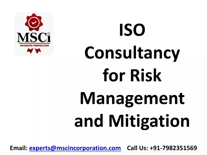 iso consultancy for risk management and mitigation