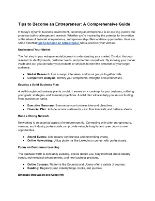 Tips to Become an Entrepreneur_ A Comprehensive Guide