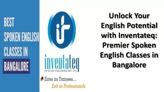 spoken english classes in bangalore: Inventateq