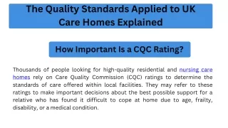 The Quality Standards Applied to UK Care Homes Explained