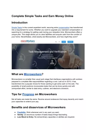 complete simple tasks and earn money online