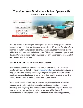 Devoko Outdoor Furniture: Dining Table Set & Sofa Set for Living Room