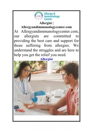 Allergist Allergyandimmunologycenter.com