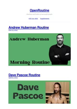 openroutine routines and habits of successful
