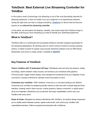_YoloDeck_ Best External Live Streaming Controller for YoloBox