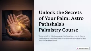 Become a Professional Palmist with our Palmistry Learning Course