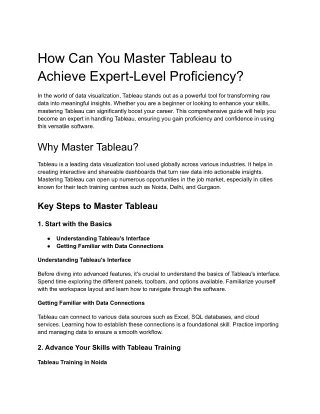 how can you master tableau to achieve expert