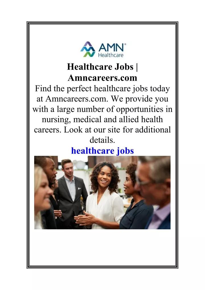 healthcare jobs amncareers com find the perfect