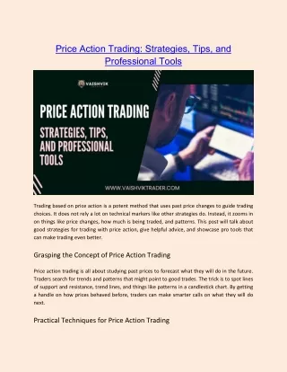 Price Action Trading Strategies, Tips, and Professional Tools