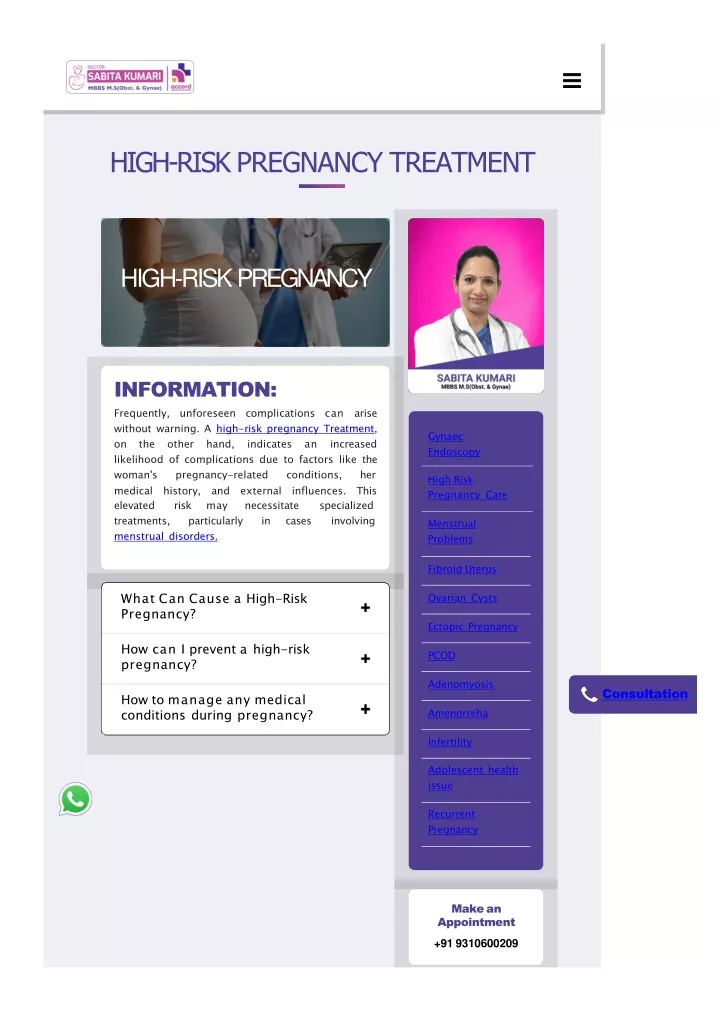 high risk pregnancy treatment