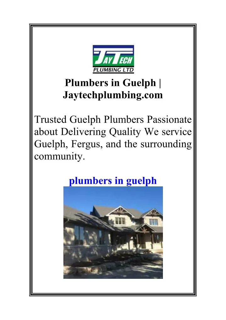 plumbers in guelph jaytechplumbing com