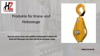 Produkte für Krane und Hebezeuge