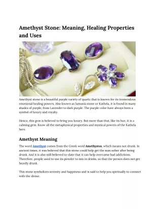 Amethyst Stone_ Meaning, Healing Properties and Uses