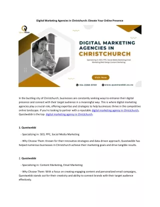 Digital Marketing Agencies in Christchurch