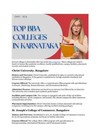 several colleges in karnataka offer top notch