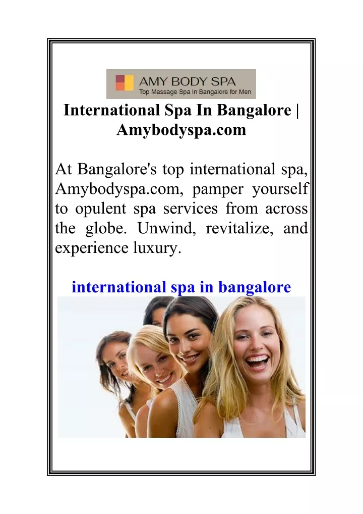 international spa in bangalore amybodyspa com