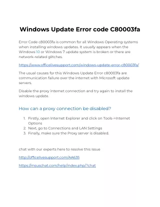 Windows Update Error code C80003fa