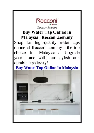 Buy Water Tap Online In Malaysia  Rocconi.com.my