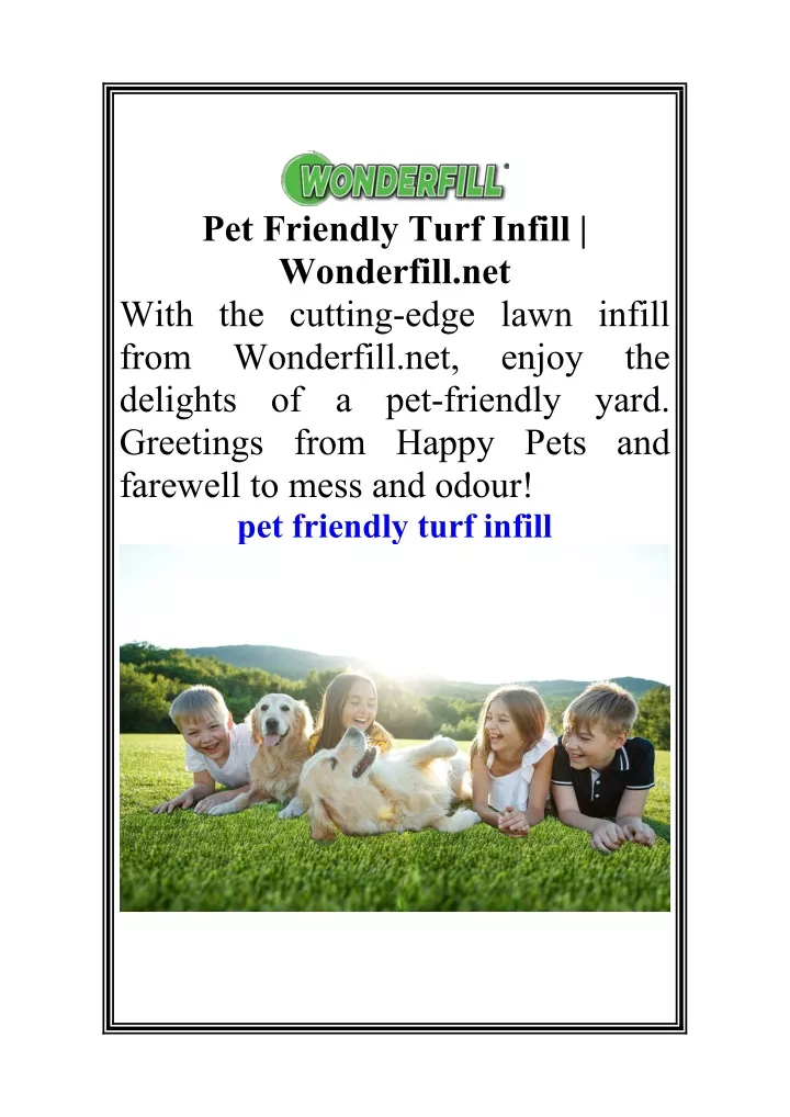 pet friendly turf infill wonderfill net with