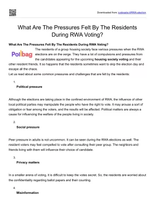 Online voting platform for RWAs