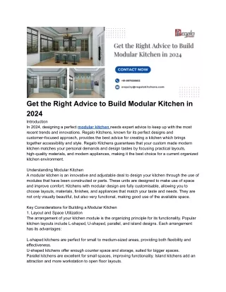 get the right advice to build modular kitchen