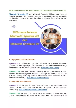 differences between microsoft dynamics