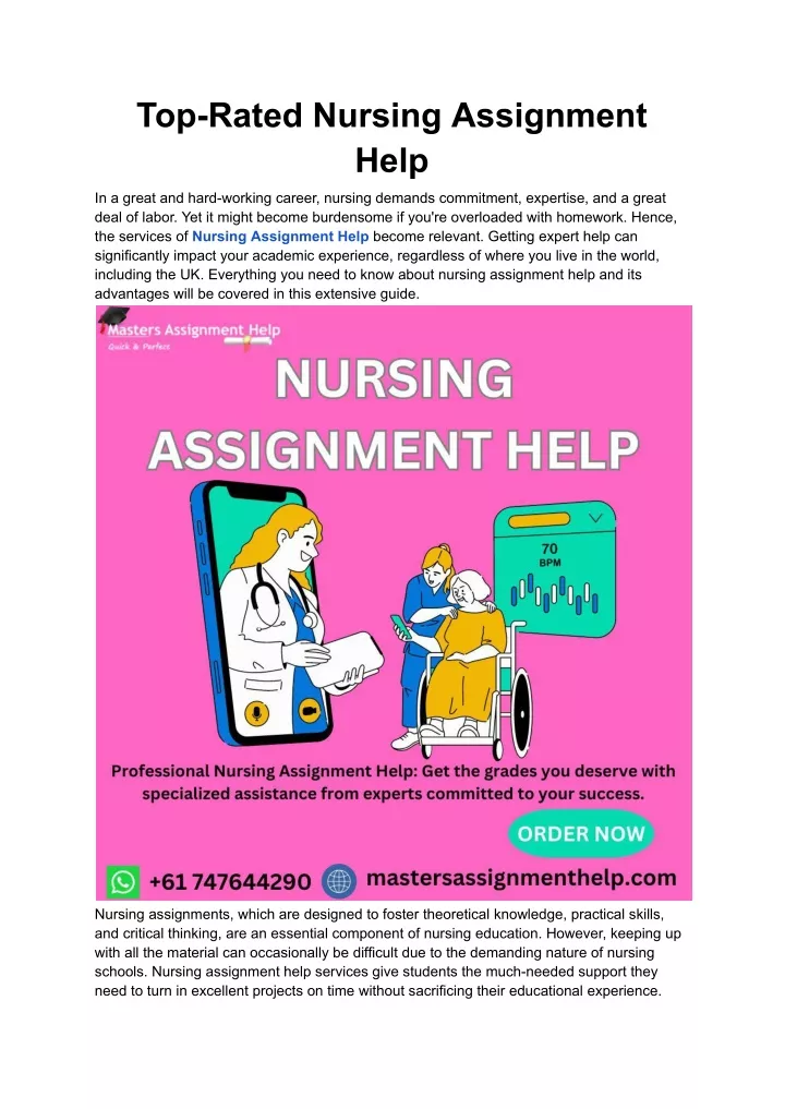 top rated nursing assignment help