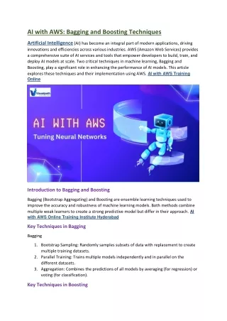 ai with aws bagging and boosting techniques
