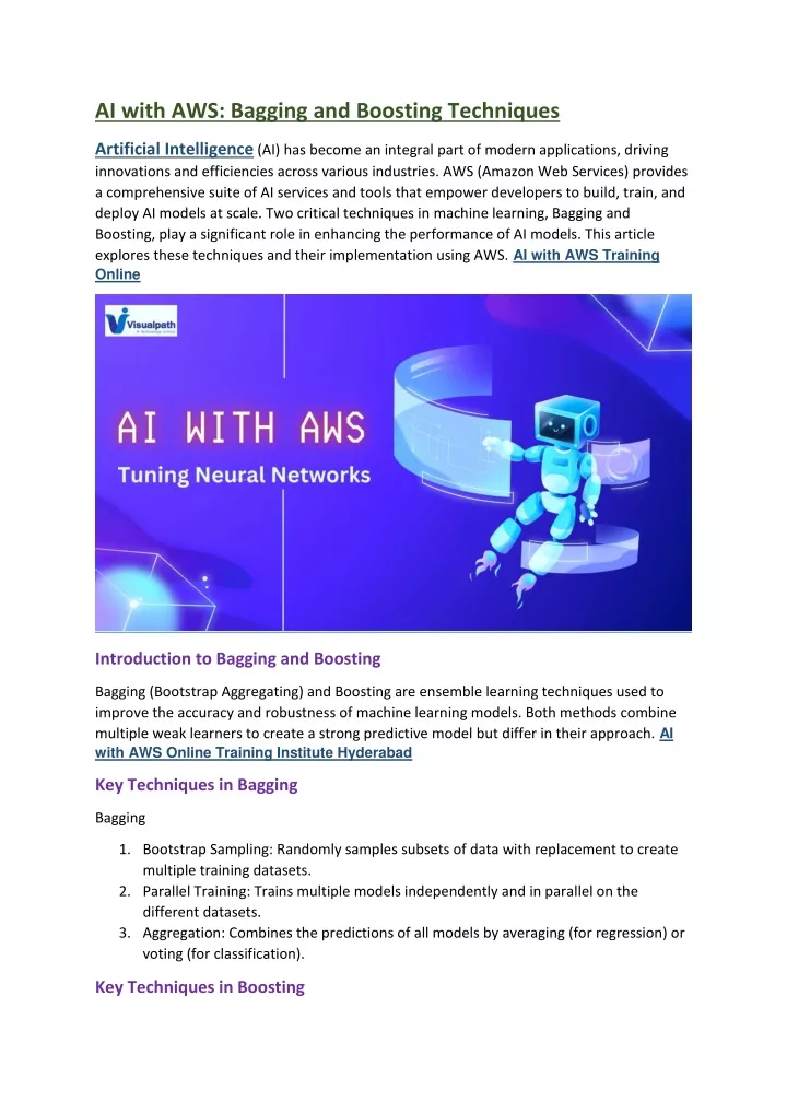 ai with aws bagging and boosting techniques