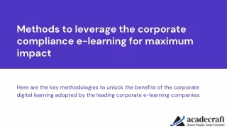methods to leverage the corporate compliance