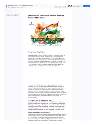 Independence Day in India: Celebrating Freedom, Unity, and Historic Milestones