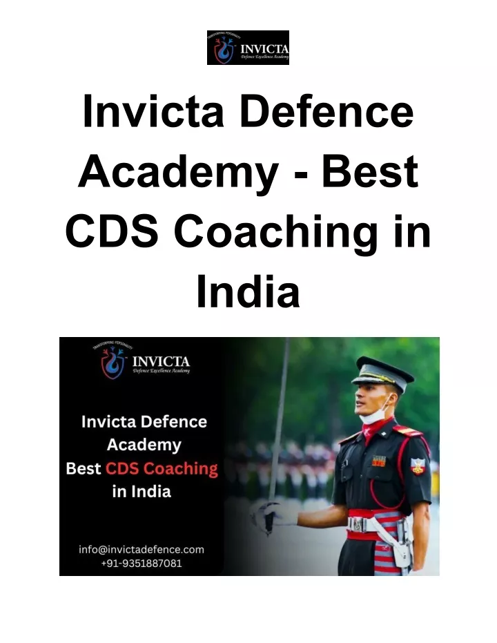 invicta defence academy best cds coaching in india