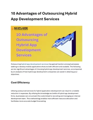 10 Advantages of Outsourcing Hybrid App Development Services