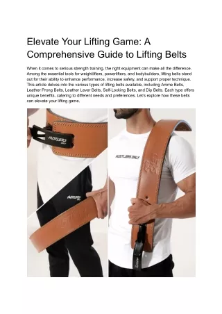 elevate your lifting game a comprehensive guide