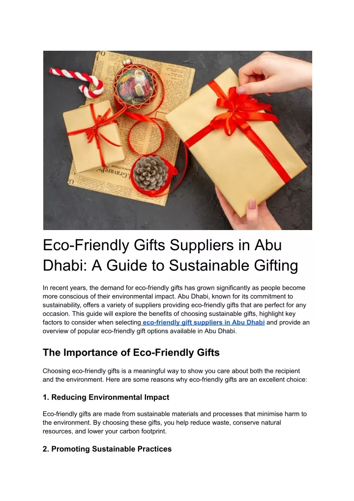 eco friendly gifts suppliers in abu dhabi a guide