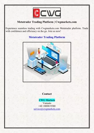 metatrader trading platform cwgmarkets com