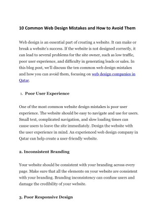 10 common web design mistakes and how to avoid
