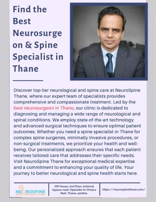 Find the Best Neurosurgeon & Spine Specialist in Thane
