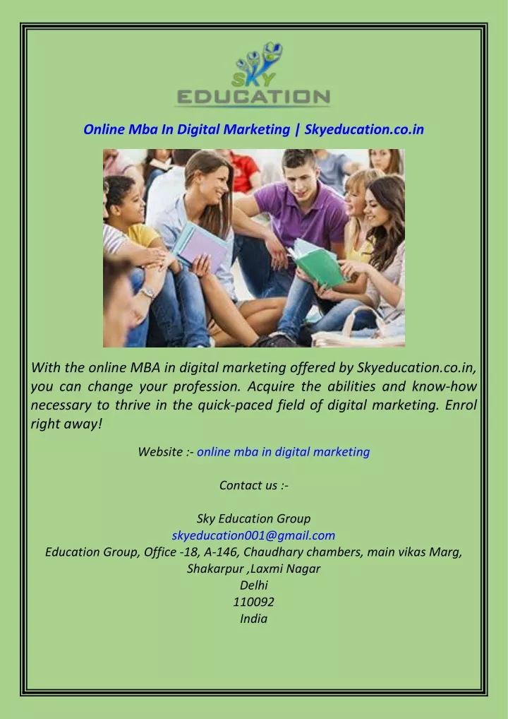 online mba in digital marketing skyeducation co in