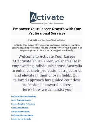 empower your career growth with our professional