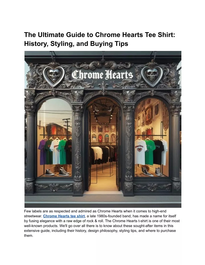 the ultimate guide to chrome hearts tee shirt