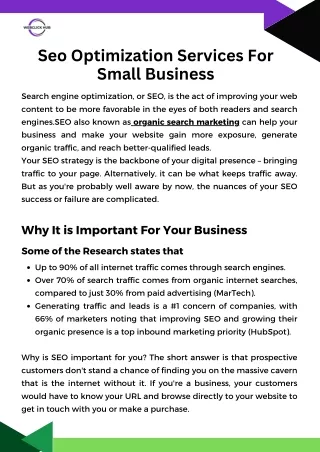Seo Optimization Services For Small Business
