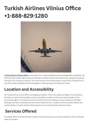 Turkish Airlines Vilnius Office